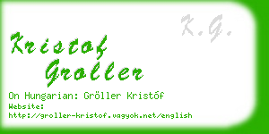 kristof groller business card