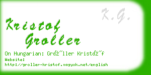 kristof groller business card